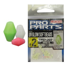 Меки силиконови перли UV Glow Soft Beads Размер #2 (4.5 мм) Бели - Tubertini